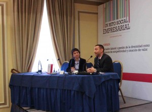 Uxío con Sonsoles Morales, en la Jornada "Un Reto Social Empresarial" de Madrid